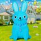GOOSH 5 FT Easter Inflatables Bunny Blue and Pink Rabbit with Built-in LEDs
